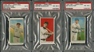 1909-11 Caramel Collection of 26 Cards with Three PSA Graded   